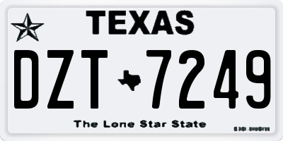 TX license plate DZT7249