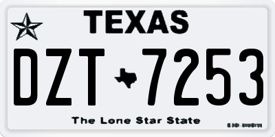 TX license plate DZT7253
