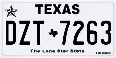 TX license plate DZT7263