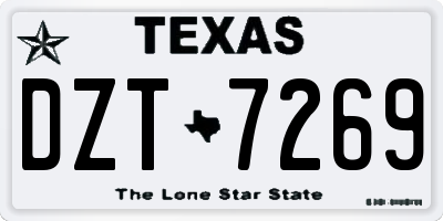 TX license plate DZT7269