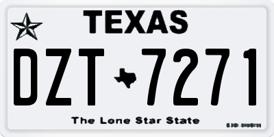 TX license plate DZT7271