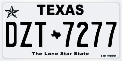 TX license plate DZT7277