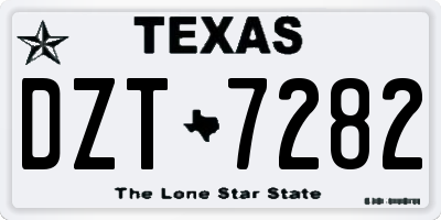 TX license plate DZT7282