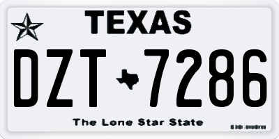 TX license plate DZT7286