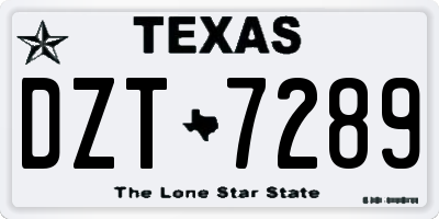 TX license plate DZT7289