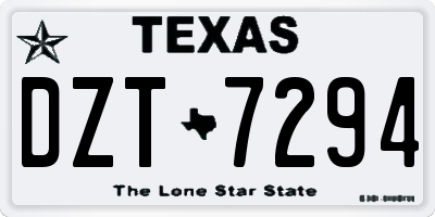 TX license plate DZT7294
