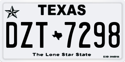 TX license plate DZT7298