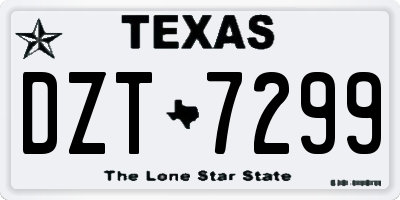 TX license plate DZT7299