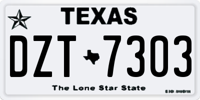TX license plate DZT7303