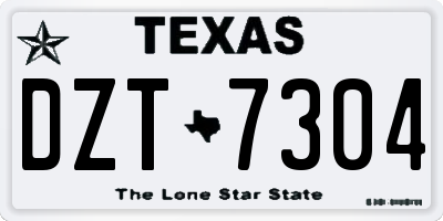TX license plate DZT7304