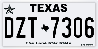TX license plate DZT7306