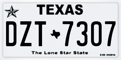 TX license plate DZT7307
