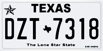 TX license plate DZT7318