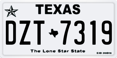 TX license plate DZT7319