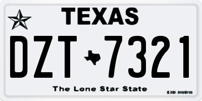 TX license plate DZT7321