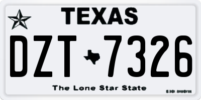 TX license plate DZT7326