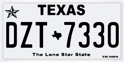 TX license plate DZT7330