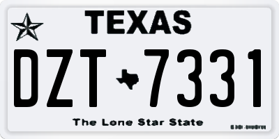TX license plate DZT7331