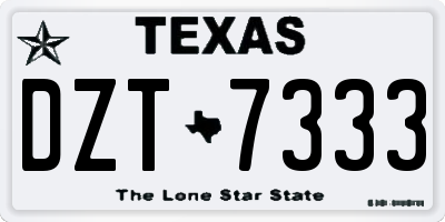 TX license plate DZT7333