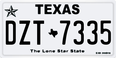 TX license plate DZT7335