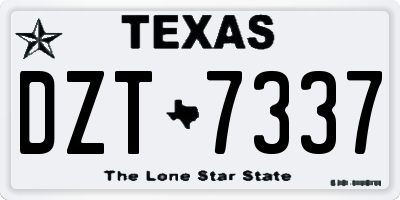 TX license plate DZT7337