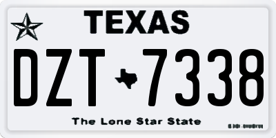 TX license plate DZT7338