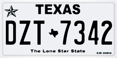 TX license plate DZT7342