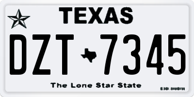 TX license plate DZT7345