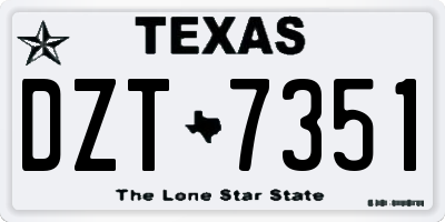 TX license plate DZT7351