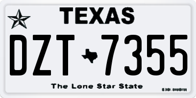 TX license plate DZT7355