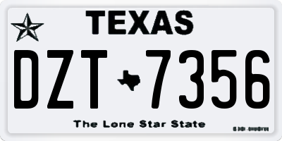 TX license plate DZT7356