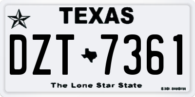 TX license plate DZT7361