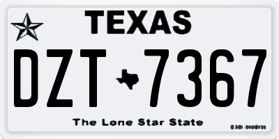 TX license plate DZT7367