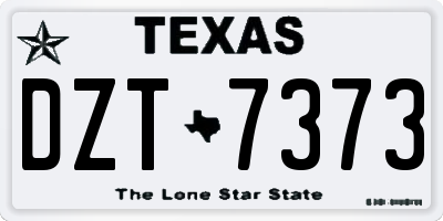 TX license plate DZT7373