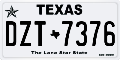 TX license plate DZT7376