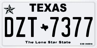 TX license plate DZT7377
