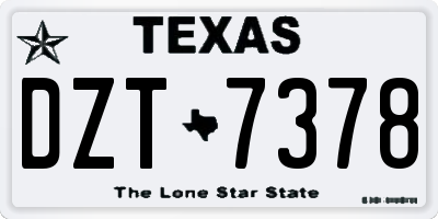 TX license plate DZT7378