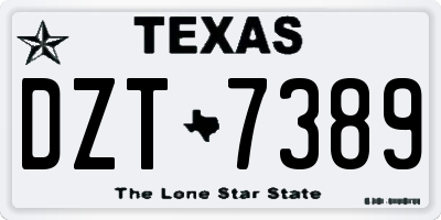 TX license plate DZT7389