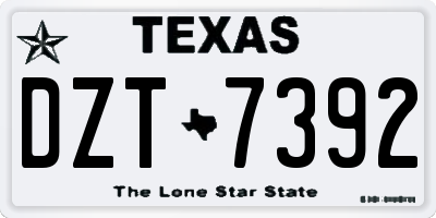TX license plate DZT7392