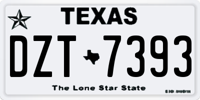 TX license plate DZT7393