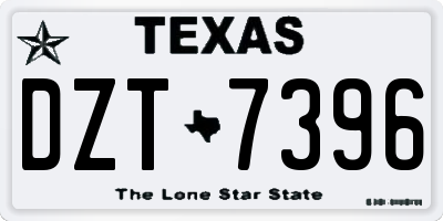 TX license plate DZT7396