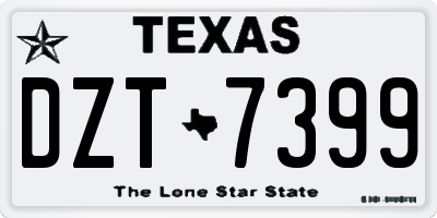 TX license plate DZT7399