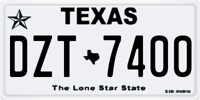 TX license plate DZT7400