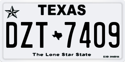 TX license plate DZT7409