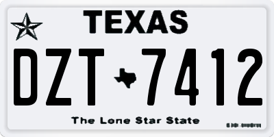 TX license plate DZT7412