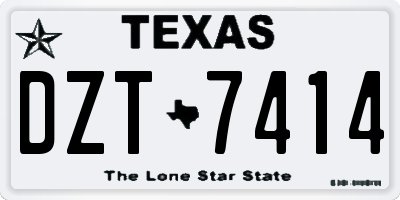 TX license plate DZT7414