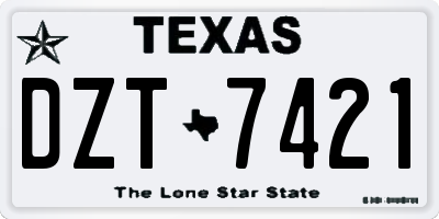TX license plate DZT7421