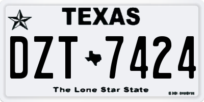 TX license plate DZT7424