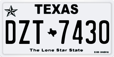 TX license plate DZT7430