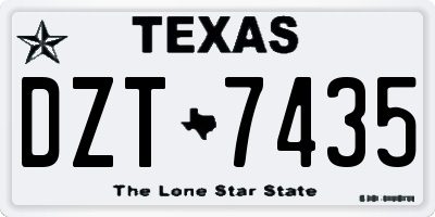 TX license plate DZT7435